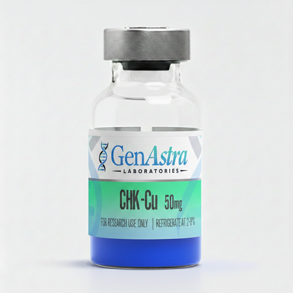 Okanagan Peptides GHK-Cu 100MG lyophilized powder bottle.