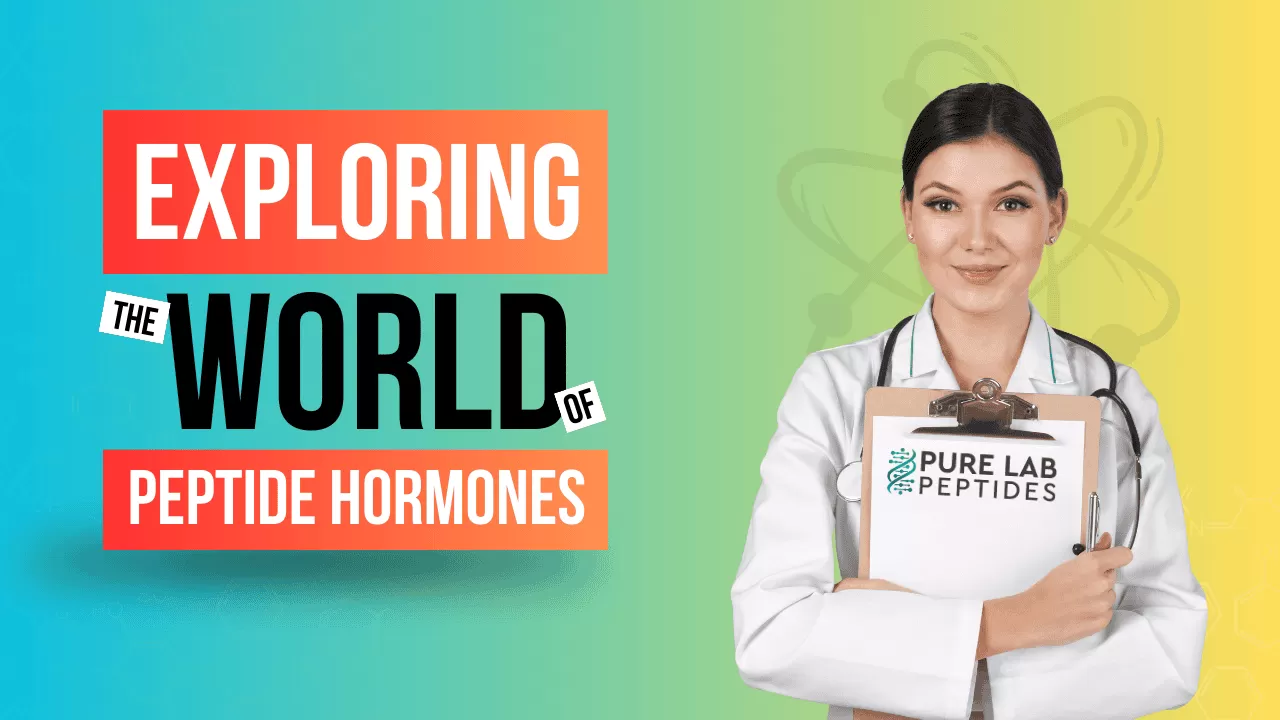 Doctor holding clipboard with Okanogan Peptides logo, next to text: Exploring the World of Peptide Hormones.