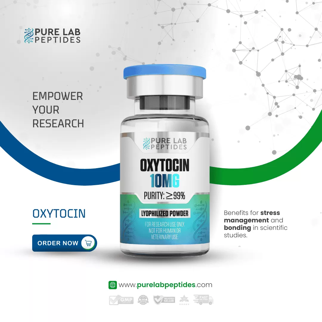 Oxytocin_7 Okanogan Peptides Oxytocin 10mg bottle with benefits for stress management and bonding in research.