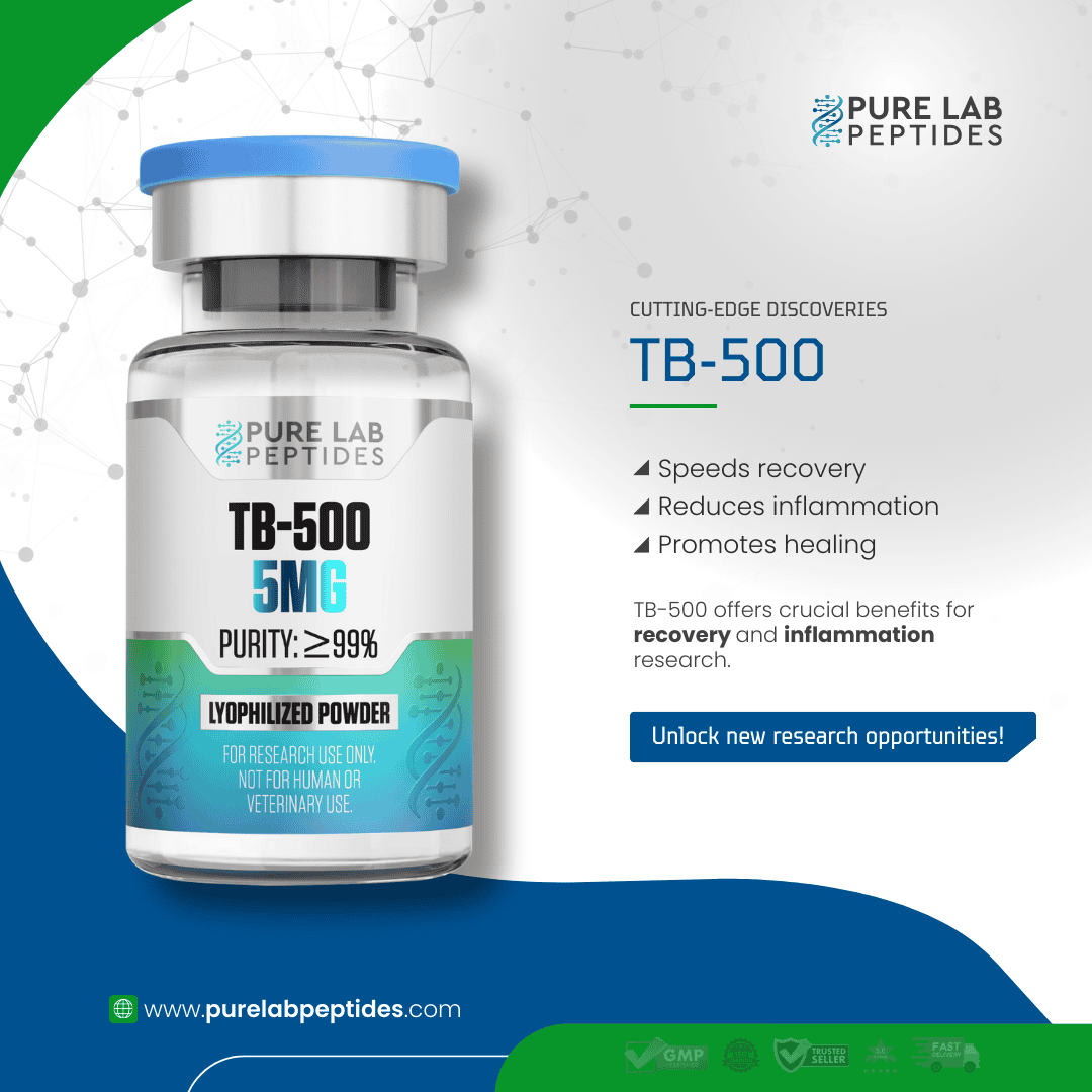 TB-500_9 Okanogan Peptides TB-500 5mg vial for research, highlighting recovery benefits.